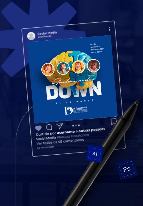 Mockup de post em feed